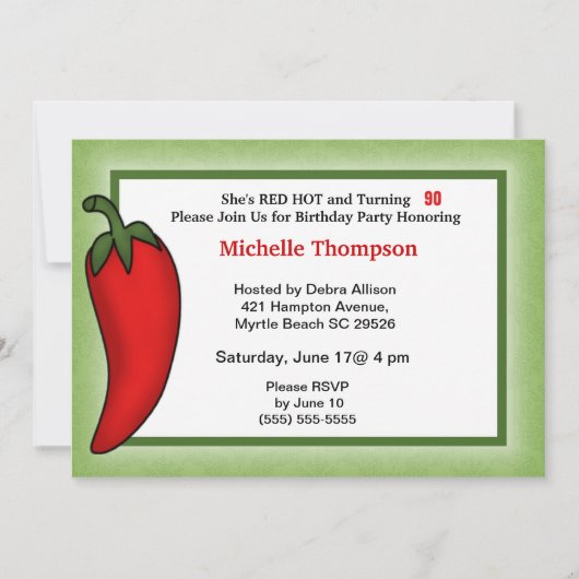 90番目の誕生日招待状 招待状 (正面)