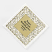 90番目の誕生日番号パターンスキャロプス金ゴールド/白 (コーナー)