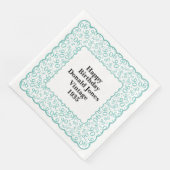 90番目の誕生日番号パターンホタテティール（緑がかった色）/白 (コーナー)