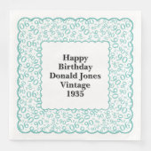 90番目の誕生日番号パターンホタテティール（緑がかった色）/白 (正面)