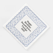 90番目の誕生日番号パターンホタテ青/白 (コーナー)