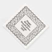 90番目の誕生日番号パターンホタテ黒/白 (コーナー)