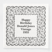 90番目の誕生日番号パターンホタテ黒/白 (正面)