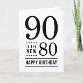 90番目の誕生日白と黒90が新しい80 カード (正面)