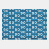 90番目の誕生日白黒タイポグラフィ番号 ラッピングペーパーシート (正面3)