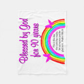 90番目の誕生日賛美の フリースブランケット (正面)