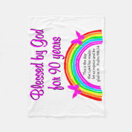 90番目の誕生日賛美の フリースブランケット