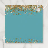 90番目の誕生日金ゴールドエレガントスクリプトメッセージカード フェイバータグ (裏面)