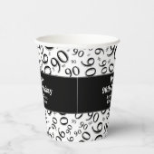 90番目の誕生日黒/白の乱数パターン90 紙コップ (右)