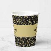 90番目の誕生日黒/金ゴールド乱数パターン90 紙コップ (左)