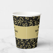 90番目の誕生日黒/金ゴールド乱数パターン90 紙コップ (右)