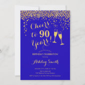90番目の誕生日-応援から90年間の金ゴールドブ王室のール 招待状 (正面)