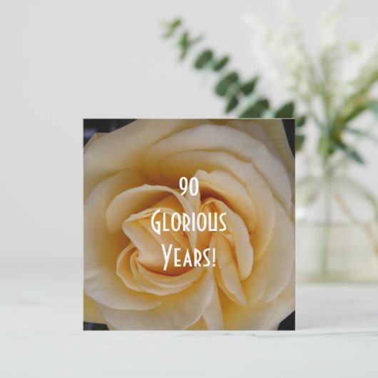 90番目の誕生祝いイエローローズ 招待状 (スタンド正面)