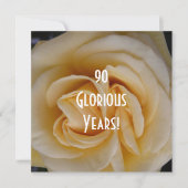 90番目の誕生祝いイエローローズ 招待状 (正面)