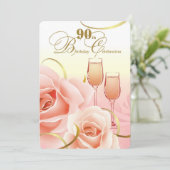 90番目の誕生祝いカスタム招待状 招待状 (スタンド正面)