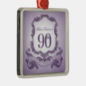 90番目の誕生祝いパーソナライズされたオーナメント メタルオーナメント (右)
