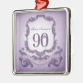 90番目の誕生祝いパーソナライズされたオーナメント メタルオーナメント (左)