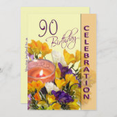 90番目の誕生祝いパーティの招待状 招待状 (正面/裏面)