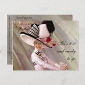 90番目の誕生祝い招待状 インビテーションポストカード (正面/裏面)