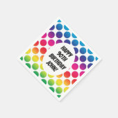 90番目の誕生祝い(円カラフル付) スタンダードカクテルナプキン (角)