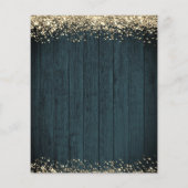 90番目の金ゴールド誕生日日付の保存の予算招待状 (裏面)