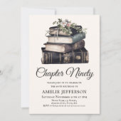 90番目 | ヴィンテージビクトリアンブック誕生日 招待状 (正面)