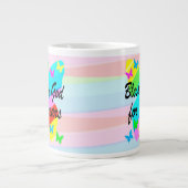 90番誕生日蝶恵みマグカップ ジャンボコーヒーマグカップ (正面)