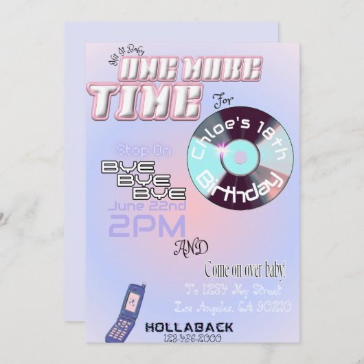 90秒/2k誕生日ポップ・アートの招待状 招待状 (正面/裏面)