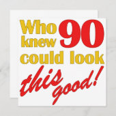 90笑わされるバースデーパーティ招待状 招待状 (正面/裏面)