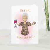 90素晴らしいおもしろい民族90誕生日漫画 カード (正面)