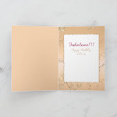 90素晴らしい女性の漫画の甘い誕生日スパークル カード (内部)