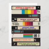 90素晴らし年代の誕生日招待状 招待状 (正面/裏面)