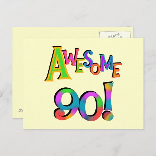 90素晴らし誕生日TシャツとGfs ポストカード (正面/裏面)