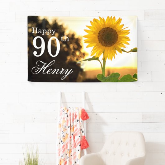 90素朴誕生日ひまわり 横断幕 (インサイチュ)