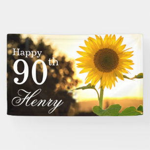 90素朴誕生日ひまわり 横断幕