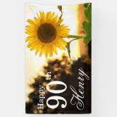 90素朴誕生日ひまわり 横断幕 (縦)