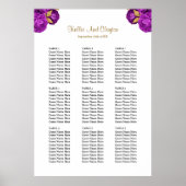 90紫と金ゴールドのフローラ結婚の座席表 ポスター (正面)