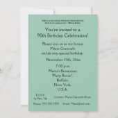 90美しい年！-誕生日+ウッドランド湖 招待状 (裏面)