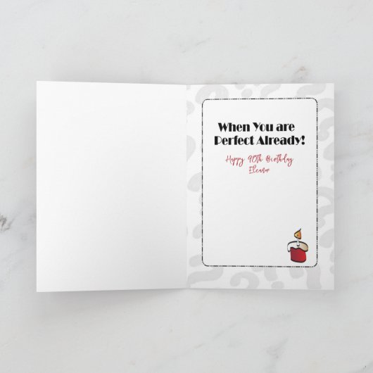 90誕生日かわいいエスニックおもしろい漫画 カード (内部)