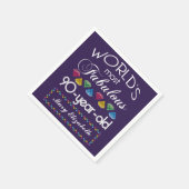 90誕生日で最も素晴らしいカラフル宝石の紫 スタンダードカクテルナプキン (角)