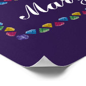 90誕生日で最も素晴らしいカラフル宝石の紫 ポスター (角)