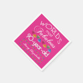 90誕生日で最も素晴らしいカラフル宝石ピンク スタンダードカクテルナプキン (角)