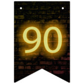 90誕生日のネオンサインオンブリック バンティングフラッグ (第1の旗)
