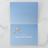 90誕生日の空に銀色の風船が広い カード (内部)