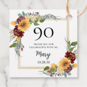 90誕生日ひまわり フェイバータグ (裏面)