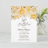 90誕生日イエローローズフローラパーティー 招待状 (スタンド正面)