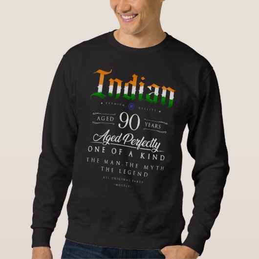 90誕生日インディアン年齢90生まれ歳(Ind) スウェットシャツ (正面)