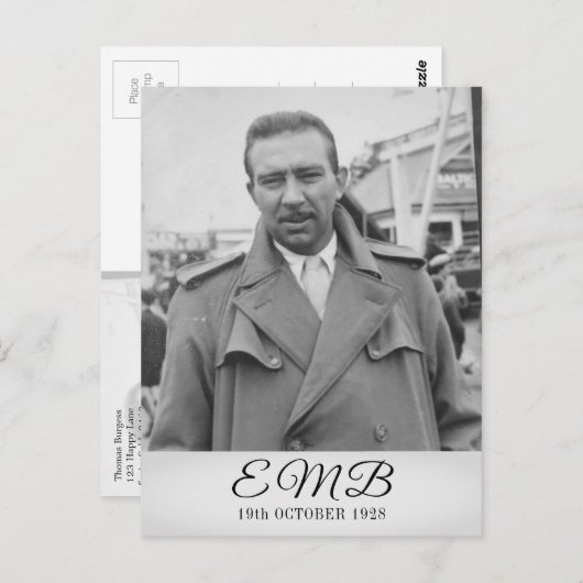 90誕生日エレガントフォトモノグラム男性誕生日 ポストカード (正面/裏面)