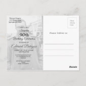 90誕生日エレガントフォトモノグラム男性誕生日 ポストカード (裏面)