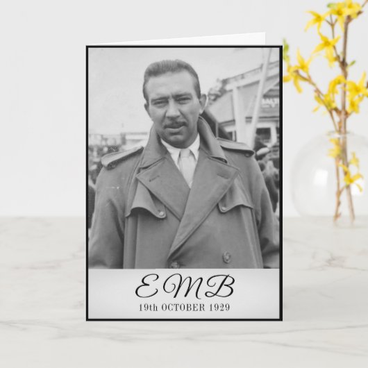 90誕生日エレガントフォトモノグラム男性 カード (黄色い花)